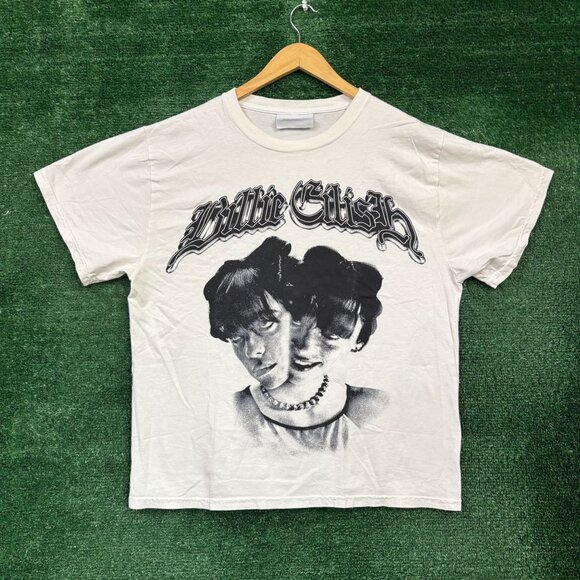 Billie Eilish Hit me Hard and Soft Popstar Two Faced T-Shirt Size Large - Picture 1 of 4